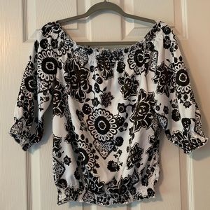 White House Black Market Patterned Blouse